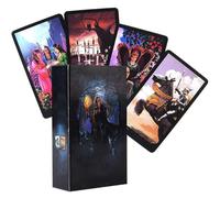 Jeu de tarot de sorcière, 78 cartes pour débutants, jeu de tarot portable avec instructions, boîte colorée, idéal pour les jeux de société, les jeux de cartes et les cadeaux.