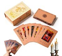 Jeu de tarot en or rose, chaudron de sorcière, cartes de tarot or rose avec guide (français non garanti) imperméable et infroissable, avec significations sur eux jeu de divinité