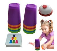 Jeu de tasses rapides - empilage de vitesse éducative, jouet pour portable | Builder de coordination pour les yeux à la main, activités de correspondance de couleur à l'âge presc