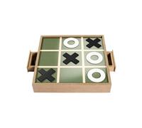 Jeu de tic tac toe en bois naturel avec 2 bacs de rangement et 10 pions inclus - - ALTOBUY Marron