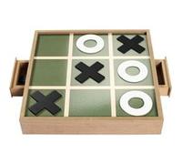 Jeu de tic tac toe en bois naturel avec 2 bacs de rangement et 10 pions inclus - - ALTOBUY Marron