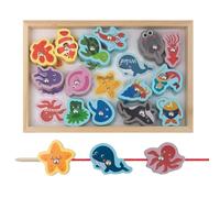 Jeu de Tige magnétique | Jeu de pêche 2 en 1 adapté aux - Jeux de pêche magnétiques avec des Poissons vifs, Jeu de pour Tout-Petits, Cadeau d'anniversaire de Pâques pour garçons et Filles