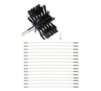 Jeu De Tiges De Brosse De Cheminée, Brosse De Nettoyage For Tuyaux De Poêle, 9 Tiges Flexibles, 1 Tête De Brosse Synthétique, Brosse De Chaudière Kit de nettoyage de cheminée(15 Rods,410mm)