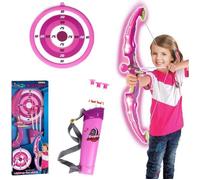 Jeu de tir à l’Arc pour Enfants - Rose - ABS - 63 * 25 * 5cm - Avec Flèches, Carquois et Cible