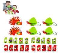 Jeu de tir Chameleon Tongue, jeux de mise à niveau Frog Tongue, masques Party Blower avec souffle d'air, insectes en carton inclus, pour les fêtes en groupe et en famille, 2 à 4 joueurs (4pcs)