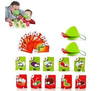 Jeu de tir Chameleon Tongue, jeux de mise à niveau Frog Tongue, masques Party Blower avec souffle d'air, insectes en carton inclus, pour les fêtes en groupe et en famille, 2 à 4 joueurs (2pcs)