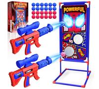 Jeu de Tir Enfant avec 2 Pistolet à Air avec Visée|4 Cibles à Points|24 Balles Mousse, Spider Jouet Garcon 3-12 Ans Cadeau Enfant 4 5 6 7 8 9 Ans Garçon Intérieur Jeux Anniversaire Noel Petit Cadeaux