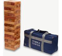 Jeu de tour à empiler en bois dur - 16 KG - Tour branlante Laquée - jusqu'à 120+ cm de haut - ECO India - Dans un sac de transport de luxe
