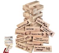 Jeu de tour de blocs super coquins, cadeau de Saint-Valentin, 48 pièces pour la Saint-Valentin, Drôle Date Idées Jeu de couple, Jeu d'empilage de tours en bois, Jeu Couple Jeux de société pour adultes