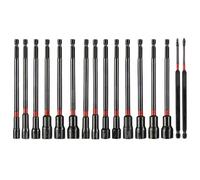 Jeu de tourne-écrous magnétiques, jeu de tourne-écrous métriques | Jeu de tournevis profonds - Perceuse visseuse à queue hexagonale de 1/4 pouces SAE et métrique avec étui pour perceuse à batterie