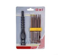 Jeu de tournevis 12 en 1 avec Y, U, pour embouts Torx et triangulaires pour réparation électronique, appareils et petits appareils - Embouts magnétiques, alliage d'acier B