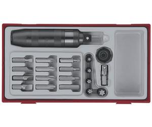 Jeu de tournevis à choc TT1 tray 1/2 Plat- PH- HEX- TX 20 pièces Teng Tools TTID20