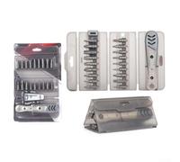 Jeu de tournevis à cliquet 19 en 1 avec tête hexagonale, fendue, pour Phillips & Torx - Outil de réparation en acier au chrome vanadium pour appareils électroniques, téléphones, ordinateurs portables