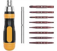 Jeu de tournevis à cliquet de 48,3 cm avec embouts magnétiques en alliage d'acier, tige d'extension amovible pour réparation d'appareils ménagers et entretien de voyage