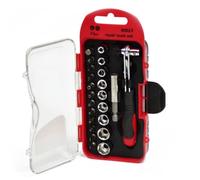 Jeu de Tournevis à Cliquet Douilles Tiges D'extension, 23 Pièces | Kit Portable Rouge pour Vis et Boulons Hexagonaux, Usage Maison, Appareils et Vélo