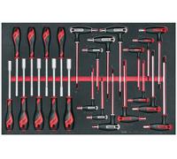 Jeu de tournevis à douille et clés allen avec manche-T HEX- TX- TPX Foam4x4 tray 23 pièces Teng Tools TTEX23N