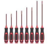 Jeu de tournevis à poignée polyvalente, avec isolation magnétique, outils manuels de réparation de sécurité, tournevis de Type croisé/droit 8/12 pièces(8pcs red)