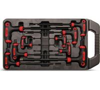 Jeu de tournevis avec manche en T et lame latérale | six pans creux | 2 - 10 mm | 9 pcs.