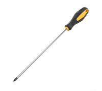 Jeu de tournevis cruciformes et plats extra longs 250 mm en chrome vanadium | Acier avec poignée ergonomique pour les zones difficiles à atteindre à domicile atelier travail du bois (B)
