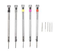 Jeu de tournevis de précision 5 pièces, jeu de tournevis de bijoutier avec 5 lames de rechange Kit de réparation de lunettes têtes fendues pour montre lunettes bijoux