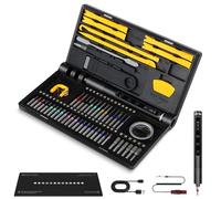 Jeu de tournevis de précision électrique, station de travail 71 en 1 avec 5 niveaux de vitesse 180 tr min 2 couples 3 N m Embouts en acier S2 type C jeu de tournevis de précision pour téléphone