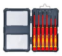 jeu de tournevis de precision isoles vde plats et cruciformes - 6 pcs - Bgs Technic