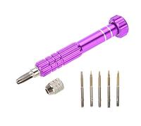Jeu de tournevis de précision, poignée de tournevis avec 5 verres de lunettes de montre de précision(Violet)