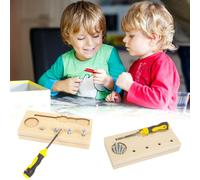 Jeu De Tournevis Et De Planche Pour Enfants, Puzzle, Jouets, Cadeau Idel, Éducation De Base, Apprentissage Des Compétences De Vie, Planche Éducative