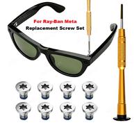 Jeu de tournevis et de vis de remplacement pour lunettes intelligentes Ray-Ban Meta Wayfarer/Skyler/Headliner Gen 2 et Oakley Meta HSTN, accessoire BLANC