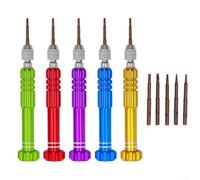 Jeu de tournevis et tourne-écrous 5 en 1 en alliage de chrome vanadium avec embouts magnétiques pour Torx, téléphone portable, montre électronique, kit d'outils de réparation avec plusieurs (jaune)