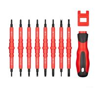 Jeu de tournevis isolés 18 en 1 pour électricien 16 embouts inclus Magnétiseur Démagnétiseur Étui de protection Embouts en acier robuste Poignée TPR 220 V évalué pour l'entretien électrique DIY