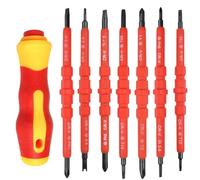 Jeu de tournevis Isolés d'électricien universel Multifonctionnel 14 en 1, 7 pièces Kit Tournevis Isolé, Coffret Tournevis Aimanté Electricien, Outils de Réparation pour Réparation d'Un Électricie