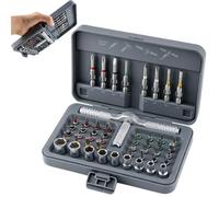 Jeu de tournevis magnétiques 54 en 1 avec poignée en T, ensemble d'outils de réparation ergonomiques multi- avec tige flexible et étui de rangement pour appareils électroniques, meubles, vélo