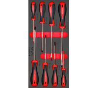 Jeu de tournevis Plat-PH 8 pièces module en mousse pour servante d'atelier MW Tools MWSC7PLPH