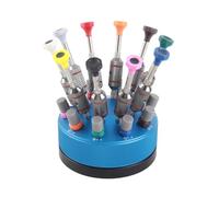 Jeu de tournevis pour montre en acier PolyGen, 10 pièces, 0,6 à 2,0 mm | Kit de réparation de montre en acier, 10 micro tailles, 10 embouts de rechange, support à code couleur pour bijoux et lunette