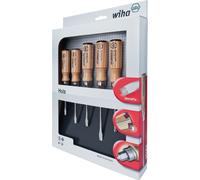 Jeu de tournevis Wiha bois à fente/Phillips, 6 pces (162 HK6 SO)