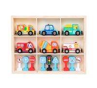 Jeu de train en bois pour - Jeu éducatif magnétique avec voitures - Jouets de train | Pour une utilisation dans la maternelle, la maison, la salle de classe, la crèche, l'intérieur et pour les