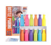 Jeu de tri de bouteilles Couleurs - Famille Party Funny Games, 1 boîte de rangement pour 12 bouteilles, magasin de supermarché, jeu de bouteilles de coloriage pour fêtes et célébrations
