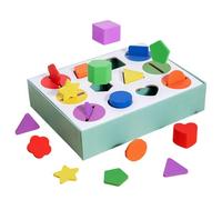 Jeu de tri de Formes en Bois - Jeu de Couleurs et de Formes - Jouet en Bois pour Le développement de la motricité Fine, des capacités cognitives et de l'éducation STEM chez Les à partir de 3