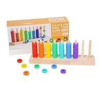 Jeu De Tri D'empilage De Couleurs, Jouets D'empilage En Bois Par Couleurs, Éducatif Jeu Comptage Empilages Couleur Jouet Sensoriel Avec Perles, Tri Anneaux Rainbow Appariement Jeux Puzzle Éducatif