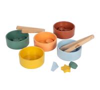 Small Foot – Jeu de tri Montessori avec pinces – Bois FSC® 100% – 5 bols colorés – Dès 1 an