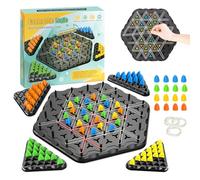 Jeu De Triangle en Chaîne, Jeu d'échecs Triangulaire avec des élastiques Triangle Jeu interactif d'échecs Triangulaire éducatif et Stimulant Jouet de fête familiale pour Les Enfants/Cadeaux de Noël