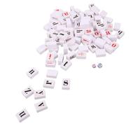 Jeu de Tuiles de Mahjong Alphabet Anglais Portable pour Étudiants | Apprentissage des Lettres Vocabulaire, Set Thématique en Plastique Blanc, Activités en t Voyage