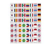 Jeu de tuiles Mahjong - Jeu de jeux Mahjong | 65 pièces jeux de tuiles avec motif drapeau, jeu de blocs de tuiles Mahjong avec modèle de drapeau, jeux de société pour