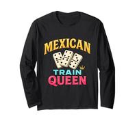 Jeu de tuiles Mexicain Train Queen Domino Player Dominos Lover Manche Longue