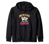 Jeu de tuiles Mexicain Train Queen Domino Player Dominos Lover Sweat à Capuche