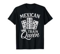 Jeu de tuiles Mexicain Train Queen Domino Player Dominos Lover T-Shirt