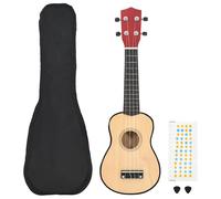 Jeu de Ukulélé Soprano avec Sac pour Enfants Bois Clair 23" Instrument vidaXL
