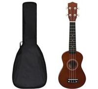 Jeu de ukulélé soprano avec sac pour enfants bois foncé 21 Marron fonce G