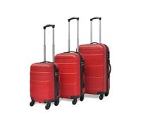 vidaXL Valise rigide 3 pièces Rouge 45,5/55/66 cm